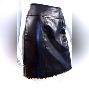 Chanel Vintage Leather Skirt ICONIC